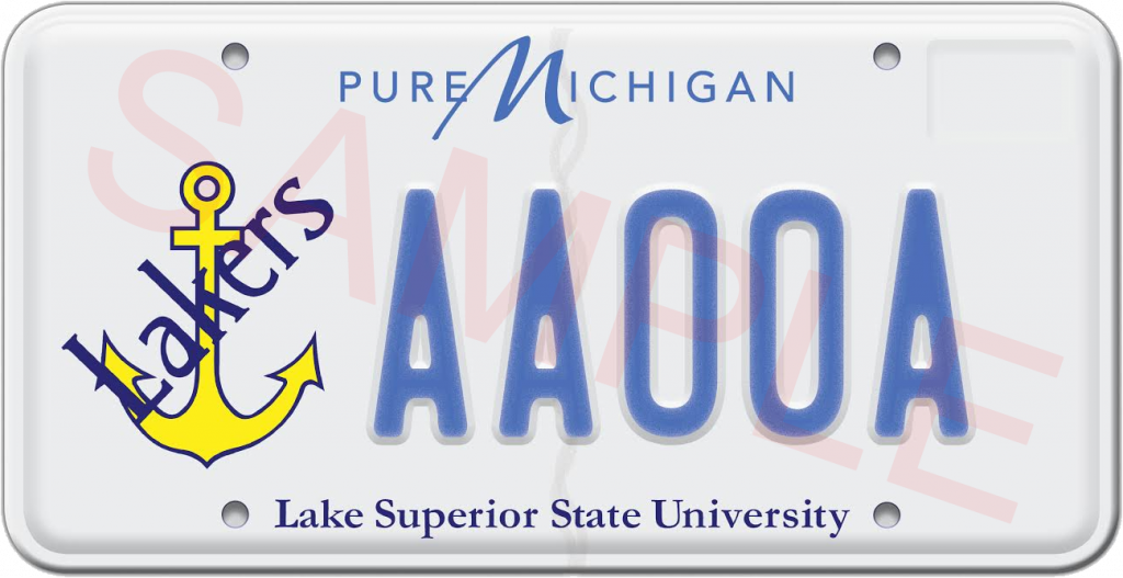 LSSU License Plate