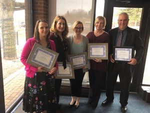 Pictured, from left to right, are: Jesse Pippo, Project SEARCH Skills Trainer; Kelli Fenlon, Project SEARCH Coordinator/Instructor; Julie Coneset, WMH Employee Relations Manager; Susan Sliger, WMH Human Resources Director; and David Jahn, WMH President & CEO.