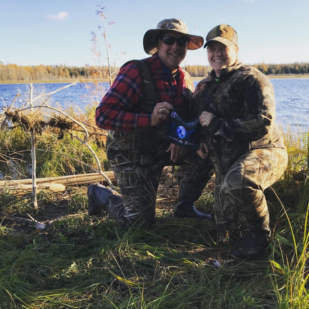 Allison Rose '09 Traverse City and Dad Bill Rose Pinckney enjoying a beautiful day while duck hunting in Cedarville