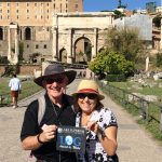 Jim Fallis '74 and his wife Anna in the Forum in Rome