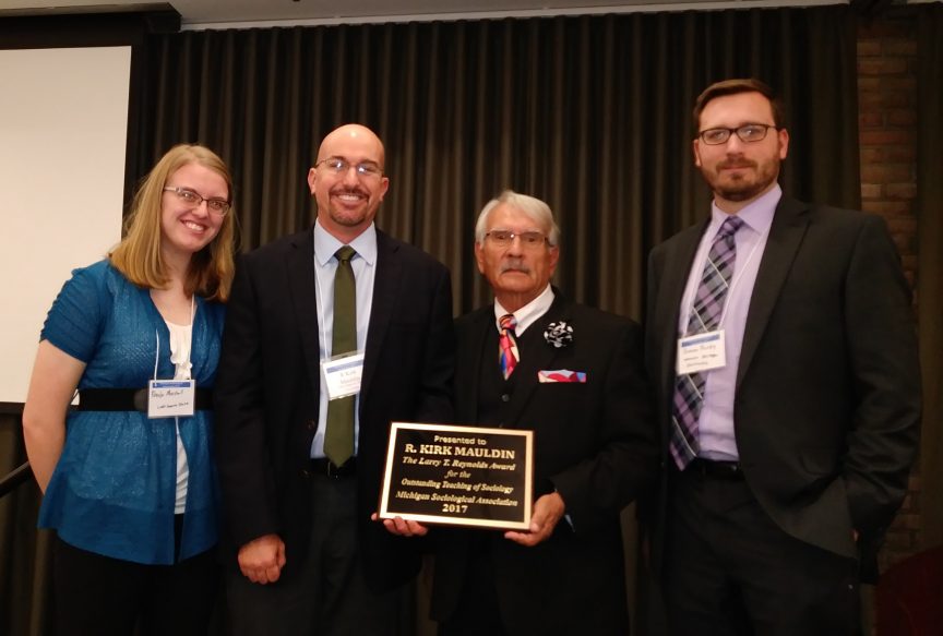 Professor R. Kirk Mauldin receives the Michigan Sociological Association’s Larry T. Reynolds Award