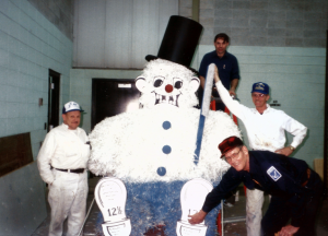 Snowman 1990 Building Team Before Burning