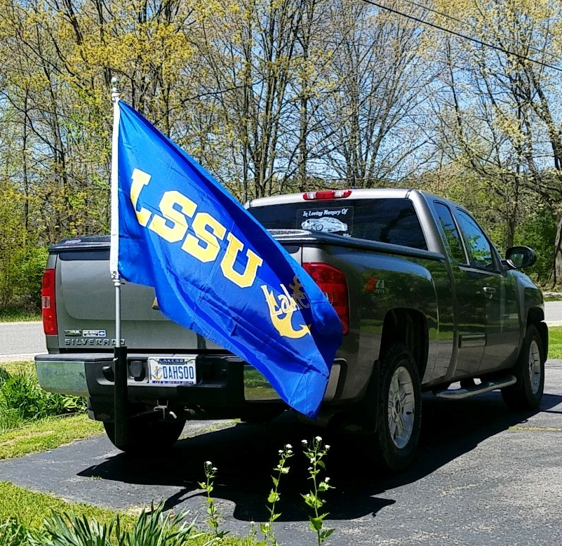 Truck with LSSU flag