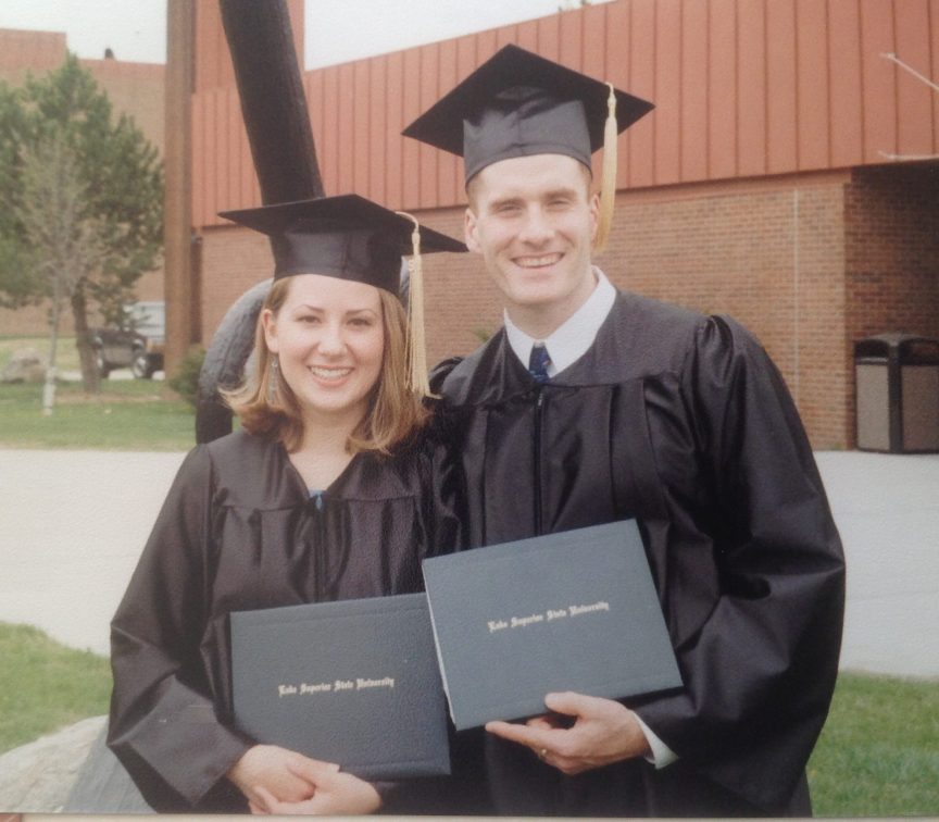 Ryan and Carrie Sharpe at commencement